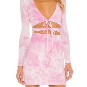 Superdown Pink Tie Dye Dress in medium